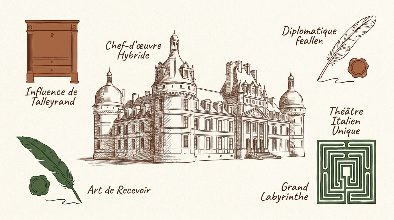 Vue majestueuse du Château de Valençay et de son architecture mêlant Renaissance et Classicisme
